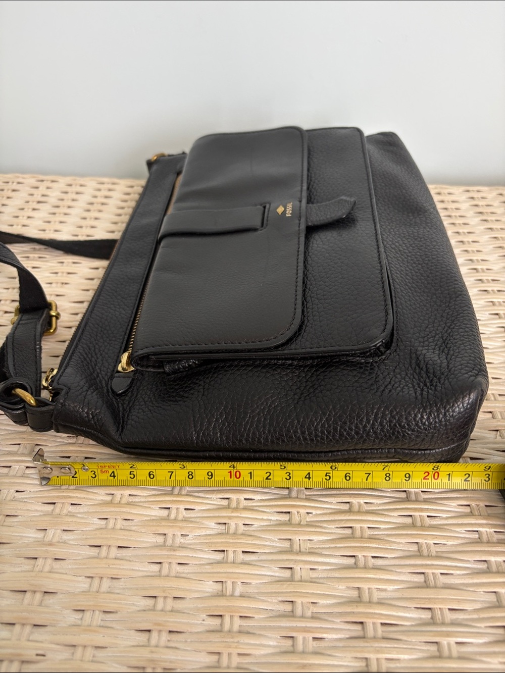 Fossil Kinley Black Pebbled Leather Crossbody Bag - Picture 8 of 9